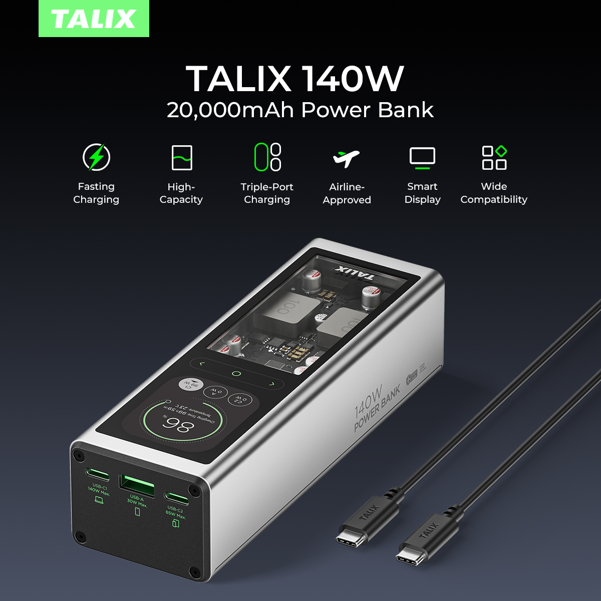 TALIX 140W Power Bank 20000mAh – Drone Battery Charger Bewertung und Preis