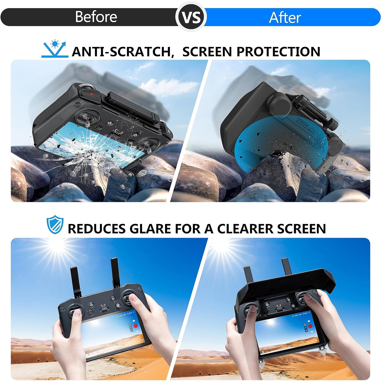 2-in-1 Sun Hood & Joystick Cov – Drone Controller Hood Bewertung und Preis