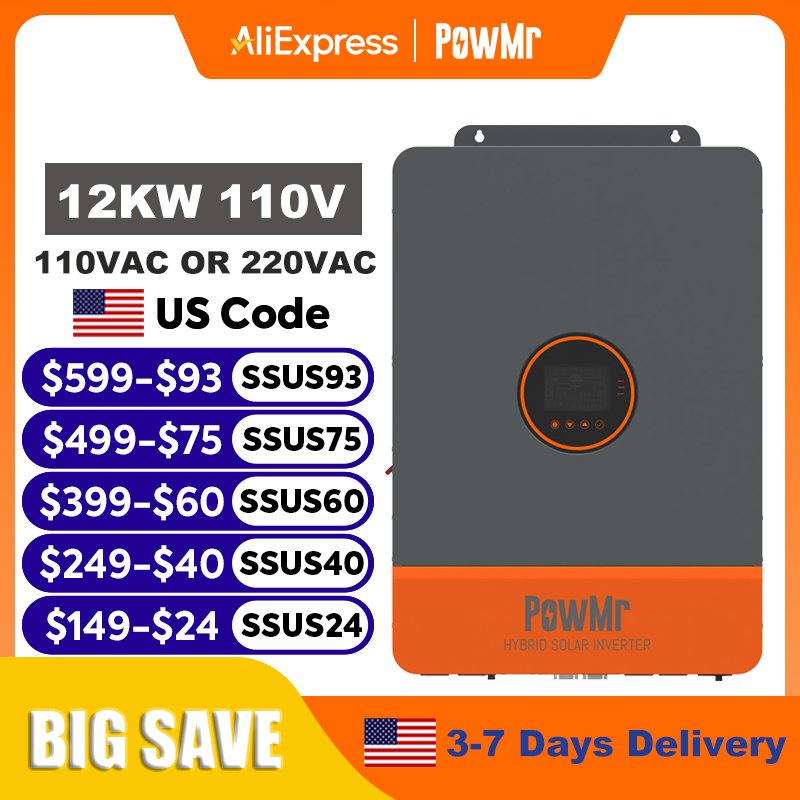 PowMr 12KW 10KW Split Phase In – Drone Solar Charger Bewertung und Preis